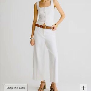 J. crew white sydney pant in linen blend /10/